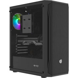 Fury Shobo SH4 Black Gaming Midi Tower Κουτί Υπολογιστή RGB με Πλαϊνό Παράθυρο