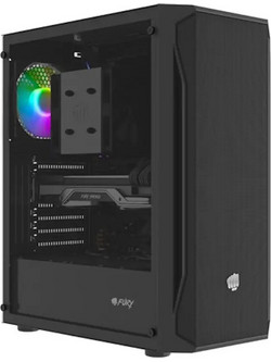 Fury Shobo SH4 Black Gaming Midi Tower Κουτί Υπολογιστή RGB με Πλαϊνό Παράθυρο