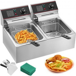 Επαγγελματική Φριτέζα VEVOR 12L 5000W Διπλή Δεξαμενή Ανοξείδωτη για Επαγγελματική Χρήση YB-82DZL000000001V2