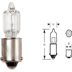 Λάμπα Ring R434 H6W Miniature Halogen / Side and tail 12V DC 6W BAX9s | Ring