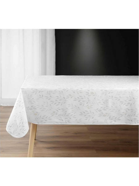 Τραπεζομάντιλο λευκό polyester/metallic printed 150x240cm