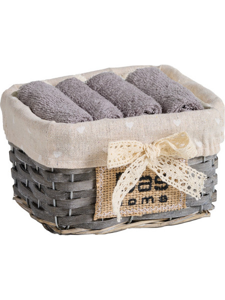 DAS HOME ΣΕΤ ΠΕΤΣΕΤΕΣ 30Χ30 4ΤΕΜΑΧΙΩΝ SOFT 4001 GREY