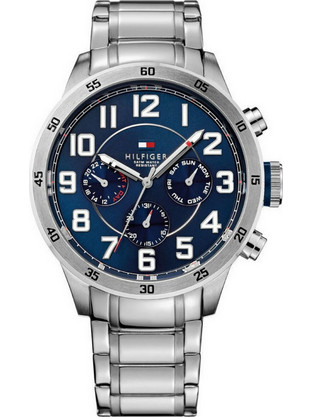 Tommy Hilfiger Trent Ανδρικό Ρολόι Χρονογράφος με Ασημί Μεταλλικό Μπρασελέ 1791053