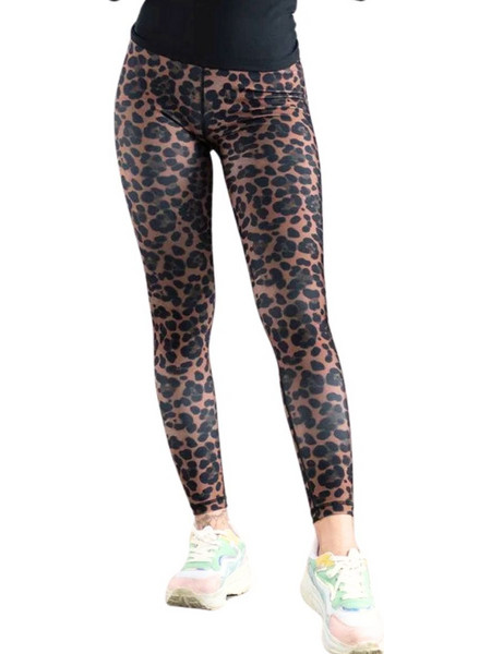 Lismina Leopard Γυναικείο Κολάν Push Up Καφέ 872