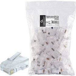 CABLEXPERT MODULAR PLUG 8P8C FOR SOLID CAT6 LAN CABLE 100PCS/BAG