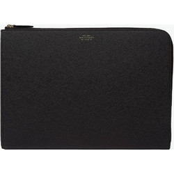 Smythson Small Laptop Case Leather Black