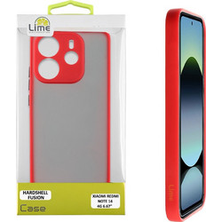 Lime Successories Lime Θηκη Xiaomi Redmi Note 14 4G 6.67'' Hardshell Fusion Full Camera Protection Red With Black KEYS