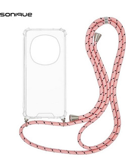 Sonique Armor Clear Θήκη Σιλικόνης με Κορδόνι (Honor Magic7 Pro 5G) Rainbow Ροζ
