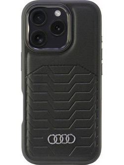 Audi Synthetic Leather MagSafe iPhone 16 Pro 6.3" black/black hardcase AU-TPUPCMIP16P-GT/D3-BK