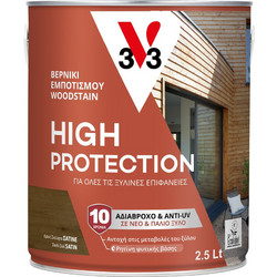 V33 High Protection Βερνίκι Εμποτισμού Ξύλου Νερού Δρύς Σκούρα 2.5lt