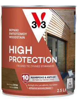 V33 High Protection Βερνίκι Εμποτισμού Ξύλου Νερού Δρύς Σκούρα 2.5lt