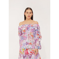 INOA Fashions Τοπ από μετάξι Birch Top Como Multicolor Purple