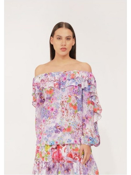 INOA Fashions Τοπ από μετάξι Birch Top Como Multicolor Purple