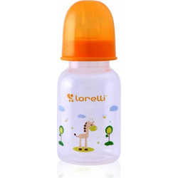 Lorelli Simple Πλαστικό Μπιμπερό με Θηλή Σιλικόνης 0m+ Πορτοκαλί 125ml