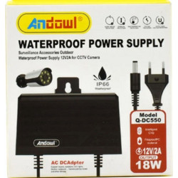 Andowl Q-DC550 Τροφοδοτικό Συστημάτων CCTV Μαύρο Q-DC550
