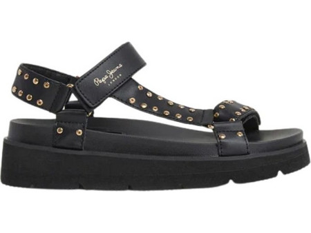 Pepe Jeans Καλοκαιρινές Γυναικείες Πλατφόρμες Χαμηλές Μαύρες PLS90678-999