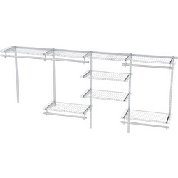 Costway Επεκτάσιμο Λευκό DIY Ανοιχτό Κρεμαστό Σύστημα Ρούχων 122-244cm JZ10353WH