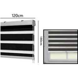 Ρόλερ Σκίασης Μερικής Συσκότισης 120x180cm Μαύρο Ριγέ Τύπου Ζέβρα SDS-27565