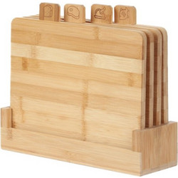 Σετ 4τμχ Βάσεις Κοπής Με Βάση Bamboo 28x22x1,1εκ. Homla 229189 - Homla - 229189