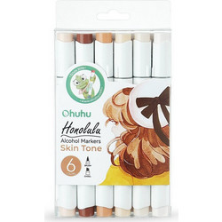 Ohuhu Honolulu Skin Tones Μαρκαδόροι Ζωγραφικής Σετ 6 Χρώματα