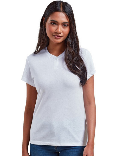 T-shirt γυναικείο με κουμπί PREMIER PR319 Comis White