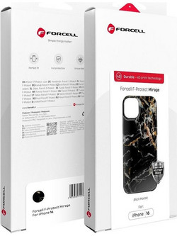 FORCELL F-Protect Mirage, Military Drop-Tested Case Compatible With Magsafe For Iphone 15 Black marble