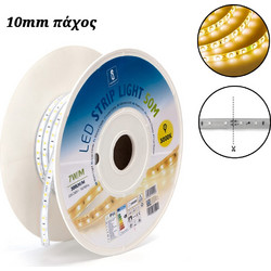 LED Ταινία Αδιάβροχη IP65 50m Θερμό Λευκό 3000K 220V 7W/m 720lm/m 10mm SMD 5050 (Τιμή ανά Μέτρο) Aigostar