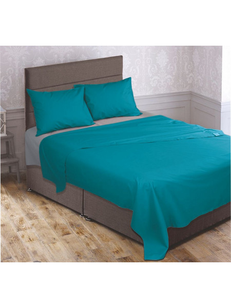 Σετ παπλωματοθήκη μονόχρωμη Σχ. Rainbow poly/cotton Emerald 160x240cm