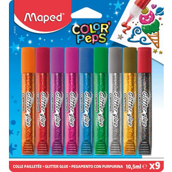 Glitter Glue Maped 10.5ml 9 Τεμάχια