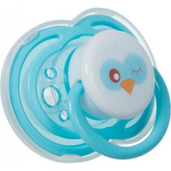 Lulabi Ορθοδοντική Πιπίλα Σιλικόνης 6m+ Owl Blue