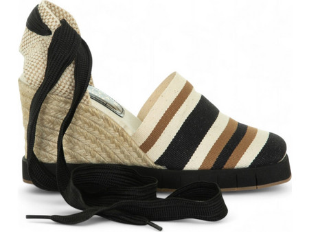 PALOMITAS BY P.B Rissu Canvas Stripes Γυναικείες Πλατφόρμες Μαύρες 27-5202-BLACK MULTI