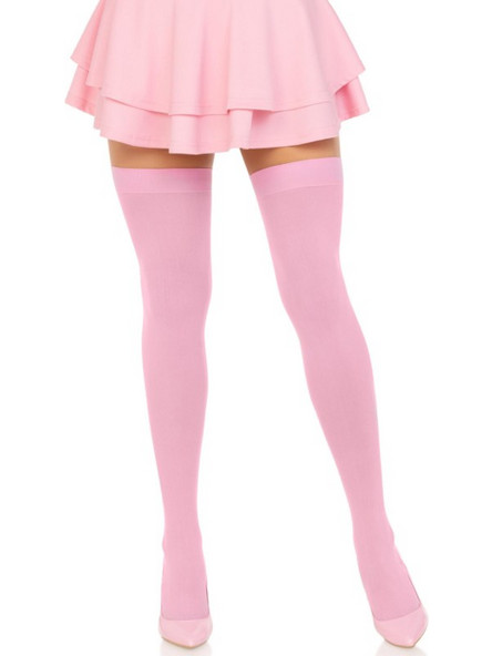 LEG AVENUE - NYLON THIGH HIGHS PINK