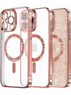 Techsuit - Luxury Glitter MagSafe - iPhone 15 Pro Max - Rose Gold