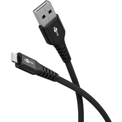 Goobay Supersoft Textile USB-A to Lightning Cable 3m Black 74509