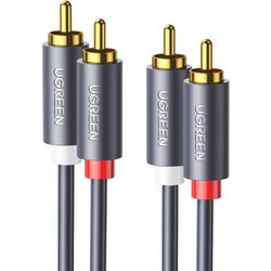 2 x RCA σε 2 x RCA Καλώδιο Ήχου UGREEN AV104, 1,5 μ. Γκρι
