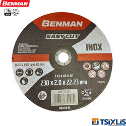 Δίσκος Κοπής Σιδήρου Inox 230mm x 2,0mm BENMAN - (74297)