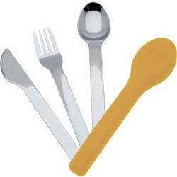 Σετ Ανοξείδωτα Μαχαιροπίρουνα σε Θήκη Ecolife - Dusty Yellow Cutlery Set