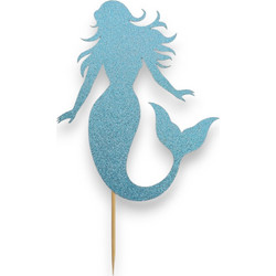 Cake Topper Χάρτινο glitter Γαλάζιο Γοργόνα
