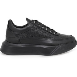 JOHN RICHARDO CASUAL V549A329355G - ΜΑΥΡΟ ΚΡΟΚΟ ΔΕΡΜΑ 17329-1-BLACK LEATHER CROKODIL