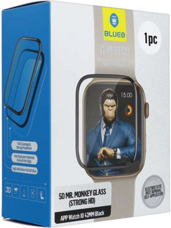 Blueo 5D Mr. Monkey Glass - Full Face Τζαμάκι Οθόνης για Apple Watch Series 10 42mm με Μαύρο Περίγραμμα (Strong HD)