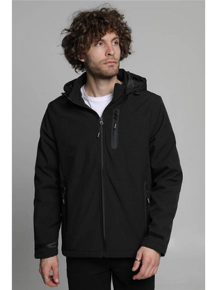 Double Neoprene Ανδρικό Μπουφάν Μαύρο MJK-170