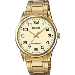 Casio Standard Ανδρικό Ρολόι με Χρυσό Μεταλλικό Μπρασελέ MTP-V001G-9B