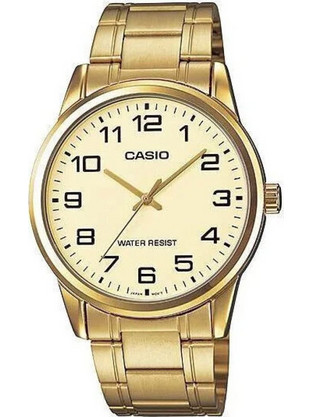 Casio Standard Ανδρικό Ρολόι με Χρυσό Μεταλλικό Μπρασελέ MTP-V001G-9B