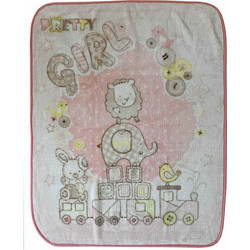 Homeline Train 2350 Κουβέρτα Κούνιας Βελουτέ Pink Grey 100x120cm