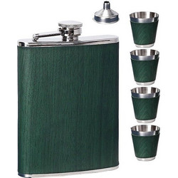 Σετ φλασκί ποτού με ποτήρια - JH-4 - 270799 - Green