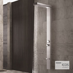 Icos Shower Thea MIX Στήλη ντους θερμομικτική εξωτερικής /εσωτερικής χρήσης 2 εξόδων Inox