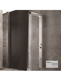 Icos Shower Thea MIX Στήλη ντους θερμομικτική εξωτερικής /εσωτερικής χρήσης 2 εξόδων Inox