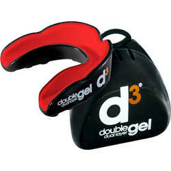 D3 Double Dual Layer Gel Mouthguard Μασελάκι Προστασίας Αθλητών (12+ Years Old) Μαύρο-Κόκκινο