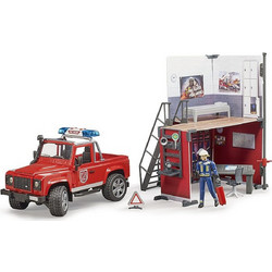Bruder Bworld Fire Station With Land Rover Defender BR0062701