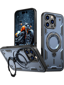 Hybrid Armor Trendy Case with MagSafe for iPhone 16 Pro - Blue